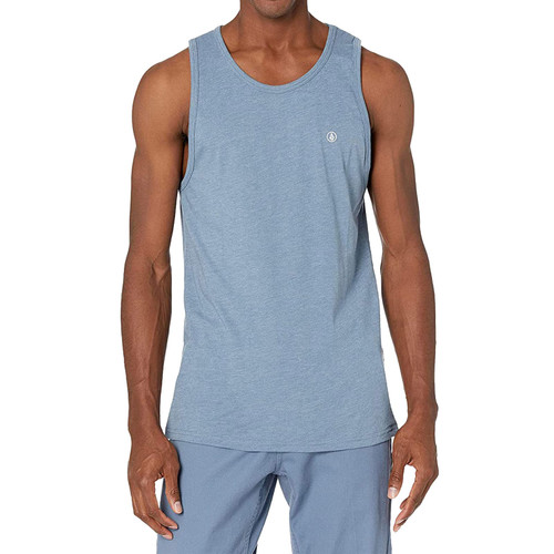 Volcom Men's Solid Heather Tank, Stormy Blue, Small