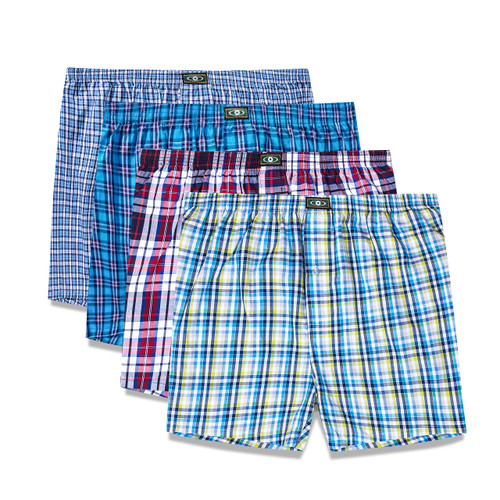 HAOSHIHE Cotton Boxer Shorts, Mens Boxer Shorts Underwear Brief (XL, Size 40-42Inch 4Pack)