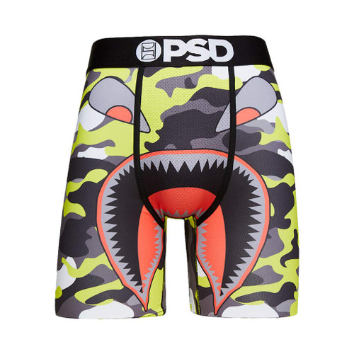 PSD Men's Neon Warface Boxer Briefs, Yellow, XXL