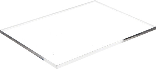 Plymor Clear Acrylic Rectangular Polished Edge Display Base, 8" W x 6" D x 0.25" H, Pack of 2