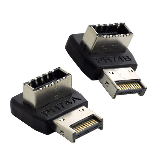 NFHK 2pcs Overmold USB 3.1 Front Panel Header Male to Female Type-E Motherboard Extension Data Adapter