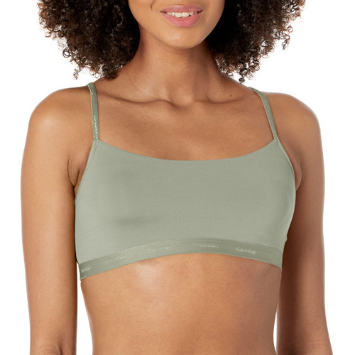 Calvin Klein Women's Form to Body Unlined Bralette, Frosted Fern, Medium