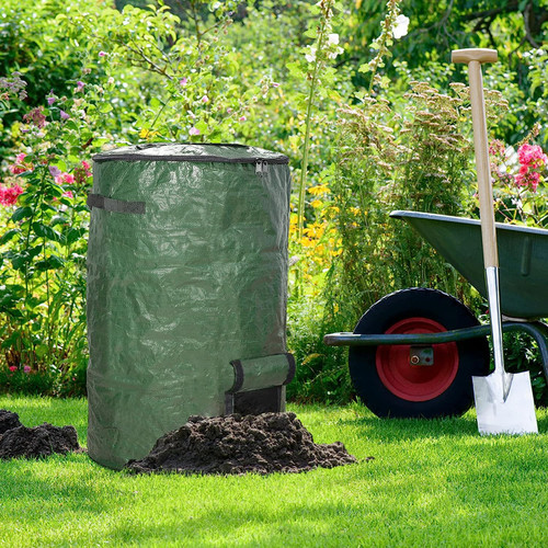 Large Capacity Compost Bin Bags 80 Gallon(300L) Compost Bin Garden Compost Bin Bags for Garden Yard Garbage Cans (Green 1pc)