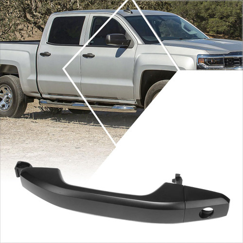 PM PERFORMOTOR Front Left Driver Side Door Pull Handle Compatible with 14-18 Chevy Silverado GMC Sierra 1500,Smooth Black