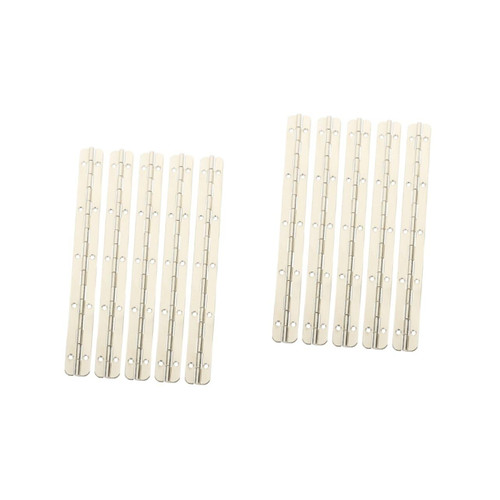 TEHAUX 10 Pcs Piano Hinge Heavy Duty Hinge Stainless Steel Hinges Mini Craft Small Hinges for Crafts Table Hinge Continuous Hinge Box Shape Small Box Silver Iron Cabinet Door Hinge