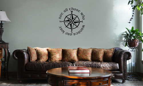 Decal Serpent Not All Those Who Wander are Lost LOTR Compass Vinyl Wall Mural Decal Home Decor Sticker (Black) Decal Serpent Not All Those Who Wander are Lost LOTR Compass Vinyl Wall Mural Decal Home Decor Sticker (Black)
