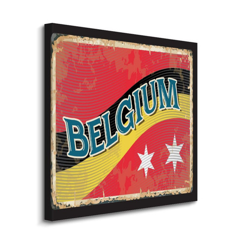 COCOKEN Canvas Wall Art Home Decor Belgium Flag Canvas Prints for Living Room Bedroom Kitchen Office Belgium Flag Canvas Pictures Ready to Hang 12x12in