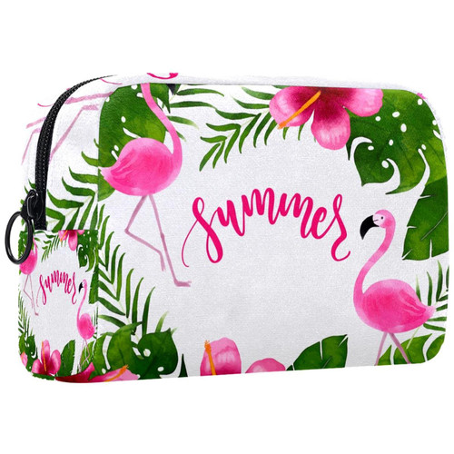 TBOUOBT Cosmetic Bags Makeup Bags for Women, Small Makeup Pouch Travel Bags, Tropical Animal Flamingo Leaf Flower Pink TBOUOBT Cosmetic Bags Makeup Bags for Women, Small Makeup Pouch Travel Bags, Tropical Animal Flamingo Leaf Flower Pink