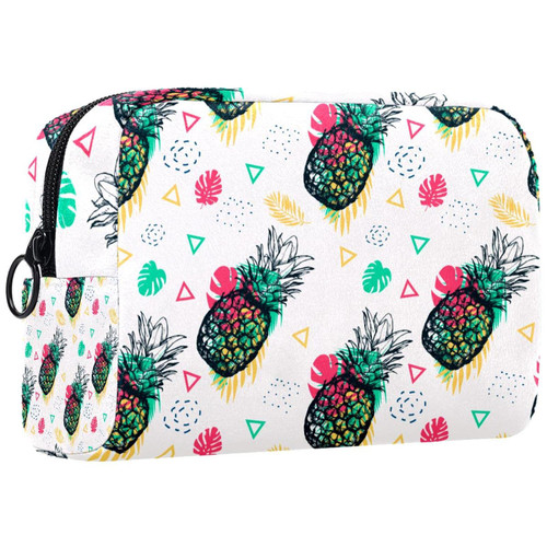 TBOUOBT Makeup Bag Travel Cosmetic Bag Pouch Purse Handbag with Zipper, Tropical Fruit Pineapple Modern Cartoon TBOUOBT Makeup Bag Travel Cosmetic Bag Pouch Purse Handbag with Zipper, Tropical Fruit Pineapple Modern Cartoon