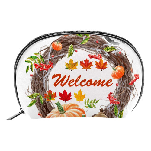 TBOUOBT Cosmetic Bags Makeup Bags for Women, Small Makeup Pouch Travel Bags, Thanksgiving Fall Pumpkins Welcome TBOUOBT Cosmetic Bags Makeup Bags for Women, Small Makeup Pouch Travel Bags, Thanksgiving Fall Pumpkins Welcome