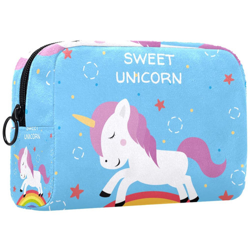 TBOUOBT Cosmetic Bags Makeup Bags for Women, Small Makeup Pouch Travel Bags, Unicorn Cartoon Rainbow Star TBOUOBT Cosmetic Bags Makeup Bags for Women, Small Makeup Pouch Travel Bags, Unicorn Cartoon Rainbow Star