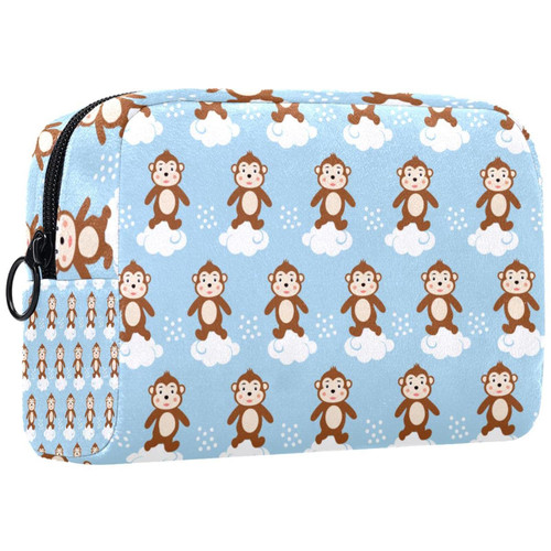 TBOUOBT Cosmetic Bags Makeup Bags for Women, Small Makeup Pouch Travel Bags, cartoon animal monkey cloud blue TBOUOBT Cosmetic Bags Makeup Bags for Women, Small Makeup Pouch Travel Bags, cartoon animal monkey cloud blue
