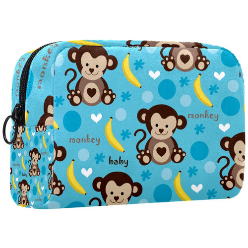 TBOUOBT Cosmetic Bag for Women, Makeup Bags Roomy Toiletry Pouch Travel Gift, Cartoon Animal Monkey Banana TBOUOBT Cosmetic Bag for Women, Makeup Bags Roomy Toiletry Pouch Travel Gift, Cartoon Animal Monkey Banana