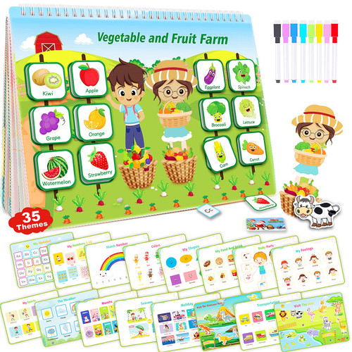 Montessori Busy Book Learning Toys for 2 3 4 5 Year Old Toddler - Kids Preschool Learning Activities Newest 35Themes Activity Binder Early Educational Autism Sensory Travel Toys Gifts for Boys Girls Montessori Busy Book Learning Toys for 2 3 4 5 Year Old Toddler - Kids Preschool Learning Activities Newest 35Themes Activity Binder Early Educational Autism Sensory Travel Toys Gifts for Boys Girls