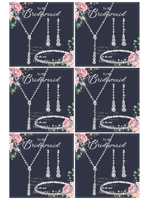 Yinkin 6 Bridesmaid Jewelry Sets for Wedding Will You Be My Bridesmaid Necklace Earrings Bracelet with Card Bridesmaid Proposal Gift (Chic) Yinkin 6 Bridesmaid Jewelry Sets for Wedding Will You Be My Bridesmaid Necklace Earrings Bracelet with Card Bridesmaid Proposal Gift (Chic)