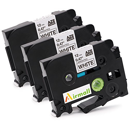 3 Pack Replace TZe Tape 12mm 0.47 Laminated White TZe-231 Brother P-touch Label Tape for Brother Label Maker PT-D210, PT-H100, PTD400AD, PTD600