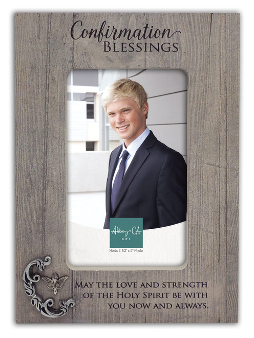 Cathedral Art Abbey & CA Gift Confirmation Frame W/Metal Accents W/Easel Back & Hanger, 5.5"x7.5"x0.25", Multi