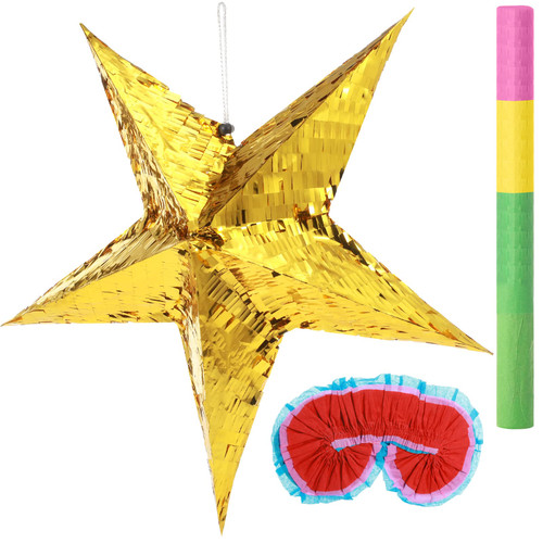 Civaner Christmas Foil Star Pinata w/ a Blindfold & Bat Mini Colorful Foldable Pinata Festive Star Pinatas Toddlers Birthday Girl Kids Boys Adults Anniversary Baby Shower (28 x 28 x 9.4 Inch, Gold) Civaner Christmas Foil Star Pinata w/ a Blindfold & Bat Mini Colorful Foldable Pinata Festive Star Pinatas Toddlers Birthday Girl Kids Boys Adults Anniversary Baby Shower (28 x 28 x 9.4 Inch, Gold)