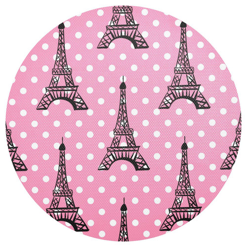 Paris Eiffel Tower Pink Placemats Washable Round Placemats for Dining Table Place Mats Table Mats for Kitchen Woven Placemats for Kitchen Indoor Outdoor Dining Room Home Decor Placemats Mat