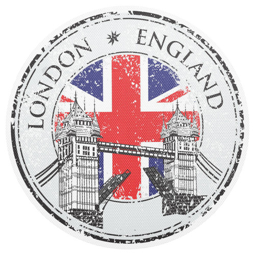 Tower Bridge Stamp Flag Placemats Washable Round Placemats for Dining Table Place Mats Table Mats for Kitchen Woven Placemats for Dining Room Outdoor Kitchen Table Home Decor Placemats Mat