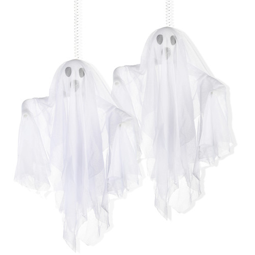 PREXTEX Halloween Fabric Ghost. 2 Pcs Halloween Hanging Spooky Ghost Props for Indoor/Outdoor Decorations.