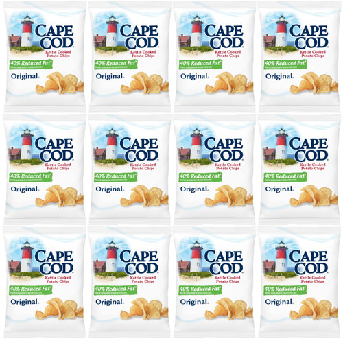 Cape Cod Kettle Cooked Potato Chips, 40% Reduced Fat, 1.5oz Bags, Pack of 12