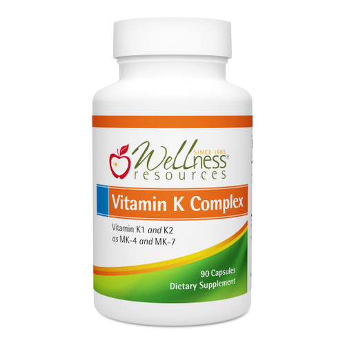 Wellness Resources Vitamin K Complex with 600 mcg Vitamin K2 (as MK-4 and Trans MK-7) and 1000 mcg K1 for Bones and Heart Health (90 Capsules)