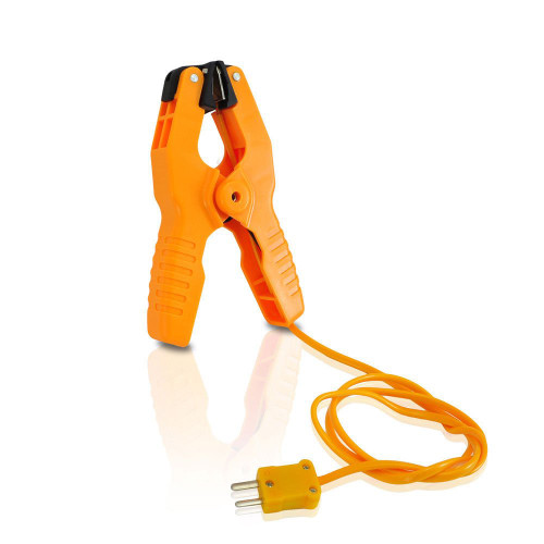 Pyle Meters Pipe Clamp Temperature ProbeTool-Type-KPipe Clamp Adapter Thermocouple Probe for External Meter or Gauge Device Like Digital Multimeters and Clamp Meter,Measures Temperature PCTL01, Orange