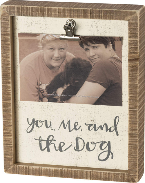 Primitives by Kathy Inset Box Photo Frame, You, Me, and The Dog 8 inches x 10 inches