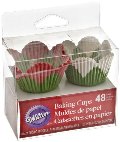 Wilton 415-0533 Mini Assorted Petal Cup, Red/Green, 48-Count