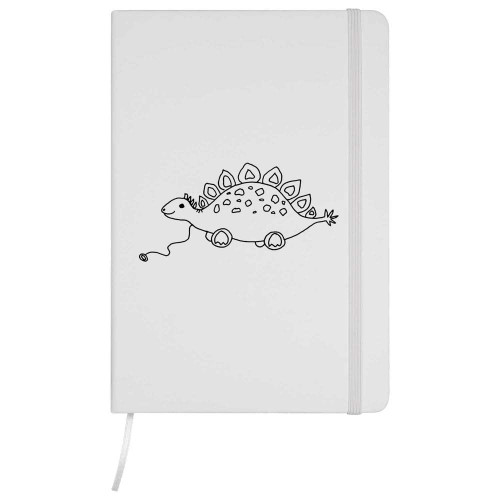 A5 'Pull Along Toy Stegosaurus' White Hardcover Ruled Notebook (NB00049481)