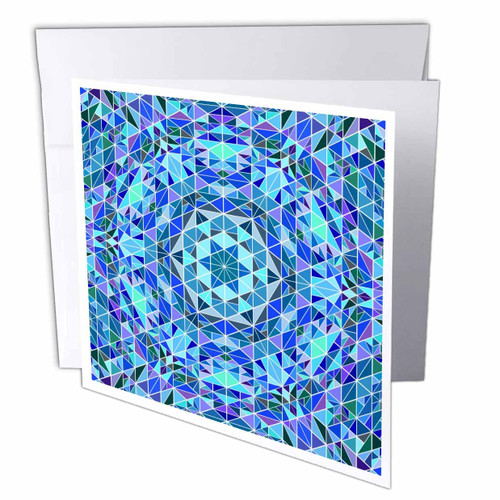 3dRose Colorful dynamic polygonal round pattern background design - Greeting Cards (gc-373586-5)