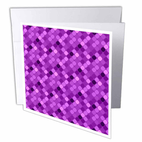 3dRose Purple abstract seamless square pattern background design - Greeting Cards (gc-373559-5)