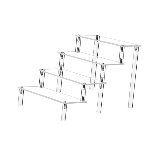 Colaxi Acrylic Display Stand, Jewelry Display Riser Shelf, Clear Acrylic Showcase, Acrylic Display Riser, Clear Product Stand for Toy Perfume, Figurines, Four Layer, 30cm
