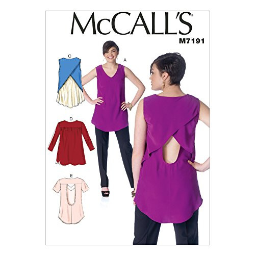 McCall's Patterns M7191 Misses' Tops Sewing Template, A5 (6-8-10-12-14)