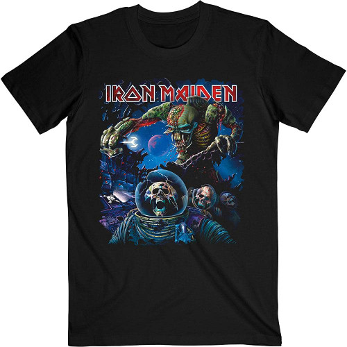 Iron Maiden T Shirt Final Frontier Band Logo Official Mens Black Size M