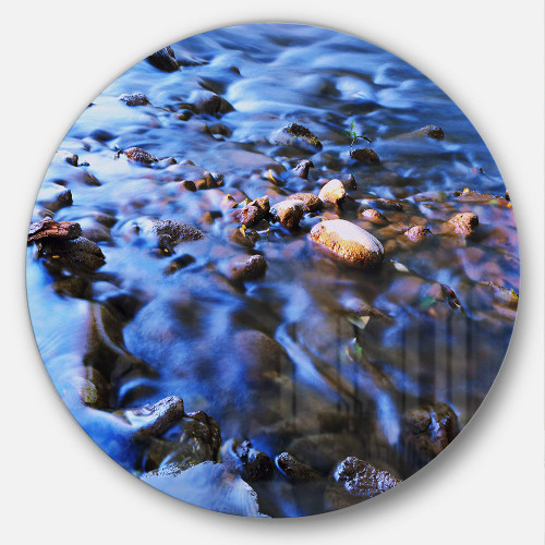 Designart Rock Blue River Panorama Beach Round Metal Wall Art-Disc of 11, 11X11-Disc of 11 inch