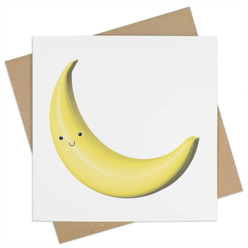 Azeeda 'Cute Banana Face' Blank Greeting Card (GC00051481)