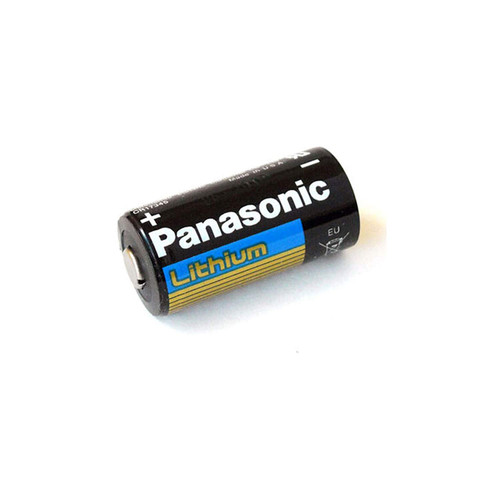 Panasonic CR123A Lithium battery 3V Photo Lithium Battery, 0.67' Diameter x 1.36' H (17.0 mm x 34.5 mm), black/Gold/Blue