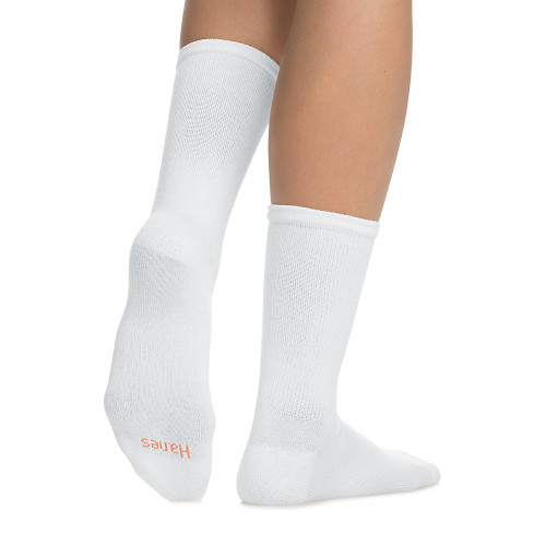Hanes Ultimate Women's Crew Socks (Pack of 6) White