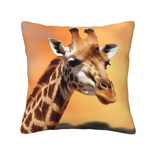 RLDOBOFE Giraffe Print Throw Pillow Covers Decorative Pillow Cover Square Cushion Cases Soft Cushion Cover Throw Sofa Pillow Case for Home Decor Living Room Bed Couch Car 16"x16"