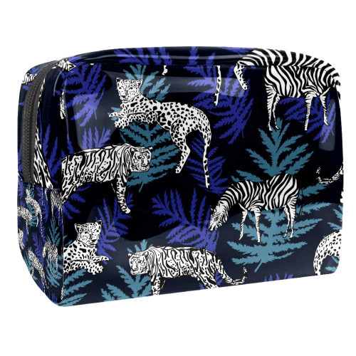 Portable Makeup Bag with Zipper Travel Toiletry Bag for Women Handy Storage Cosmetic Pouch Zebra Tiger Portable Makeup Bag with Zipper Travel Toiletry Bag for Women Handy Storage Cosmetic Pouch Zebra Tiger
