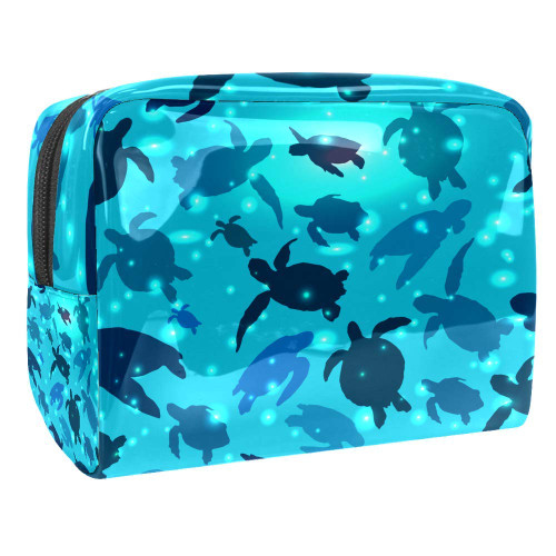 Portable Makeup Bag with Zipper Travel Toiletry Bag for Women Handy Storage Cosmetic Pouch Turtle Swims Portable Makeup Bag with Zipper Travel Toiletry Bag for Women Handy Storage Cosmetic Pouch Turtle Swims