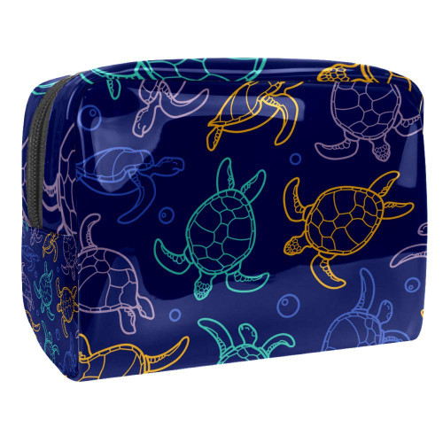 Portable Makeup Bag with Zipper Travel Toiletry Bag for Women Handy Storage Cosmetic Pouch Underwater Animal Turtle Portable Makeup Bag with Zipper Travel Toiletry Bag for Women Handy Storage Cosmetic Pouch Underwater Animal Turtle