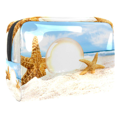 Portable Makeup Bag with Zipper Travel Toiletry Bag for Women Handy Storage Cosmetic Pouch Starfish Portable Makeup Bag with Zipper Travel Toiletry Bag for Women Handy Storage Cosmetic Pouch Starfish