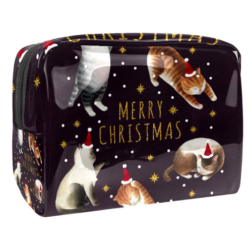 Portable Makeup Bag with Zipper Travel Toiletry Bag for Women Handy Storage Cosmetic Pouch Watercolor Cats Portable Makeup Bag with Zipper Travel Toiletry Bag for Women Handy Storage Cosmetic Pouch Watercolor Cats