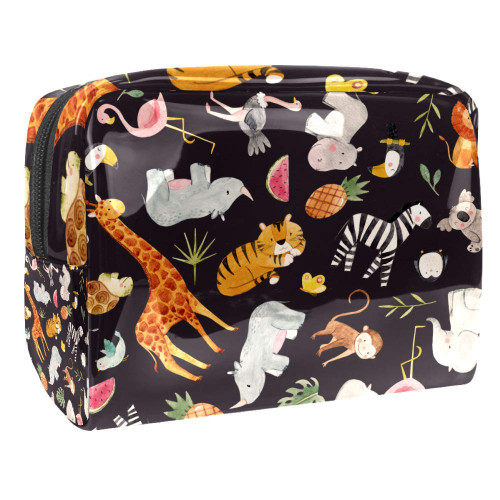 Portable Makeup Bag with Zipper Travel Toiletry Bag for Women Handy Storage Cosmetic Pouch Zebra Lion Portable Makeup Bag with Zipper Travel Toiletry Bag for Women Handy Storage Cosmetic Pouch Zebra Lion