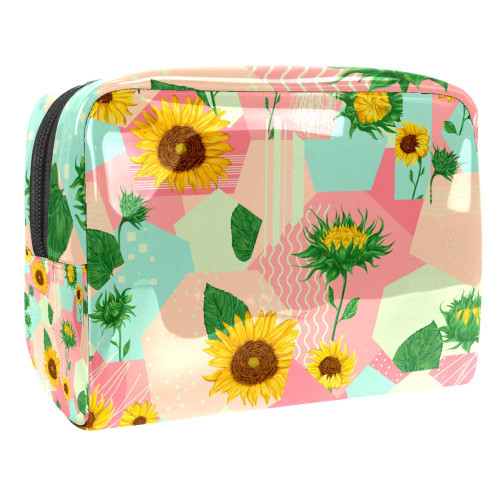 Portable Makeup Bag with Zipper Travel Toiletry Bag for Women Handy Storage Cosmetic Pouch Geometric Element Portable Makeup Bag with Zipper Travel Toiletry Bag for Women Handy Storage Cosmetic Pouch Geometric Element