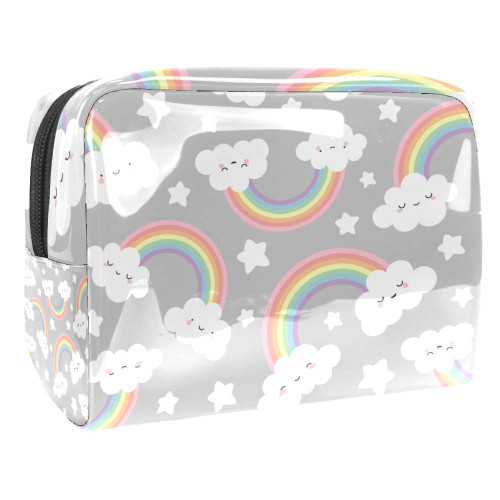 Portable Makeup Bag with Zipper Travel Toiletry Bag for Women Handy Storage Cosmetic Pouch Rainbow Cloud Portable Makeup Bag with Zipper Travel Toiletry Bag for Women Handy Storage Cosmetic Pouch Rainbow Cloud