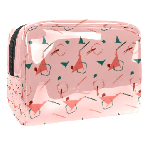 Portable Makeup Bag with Zipper Travel Toiletry Bag for Women Handy Storage Cosmetic Pouch Origami Dance